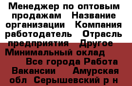 Менеджер по оптовым продажам › Название организации ­ Компания-работодатель › Отрасль предприятия ­ Другое › Минимальный оклад ­ 25 000 - Все города Работа » Вакансии   . Амурская обл.,Серышевский р-н